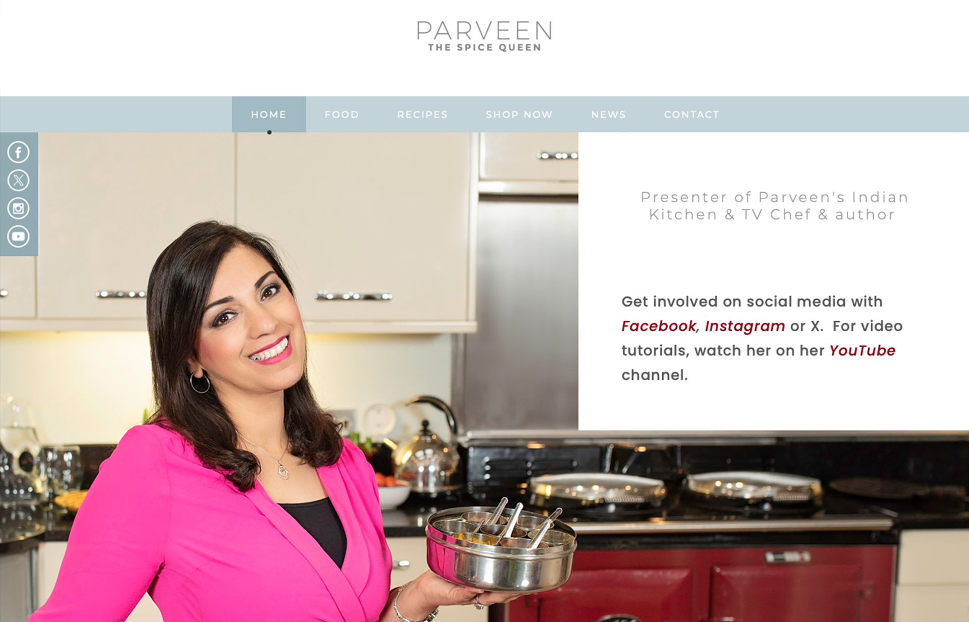 Parveen - Spice Queen bespoke Shop website