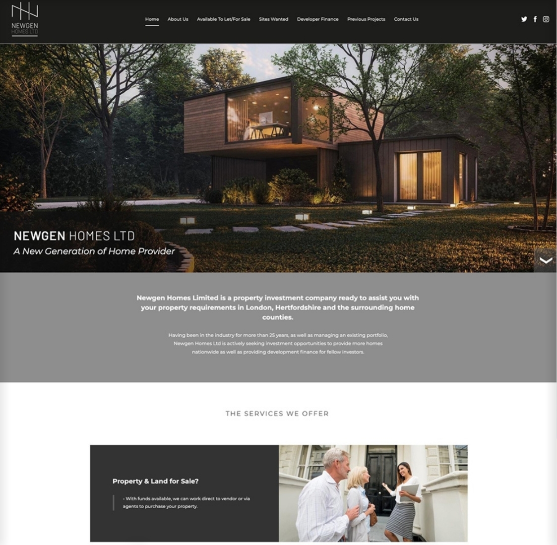 Newgen Homes website