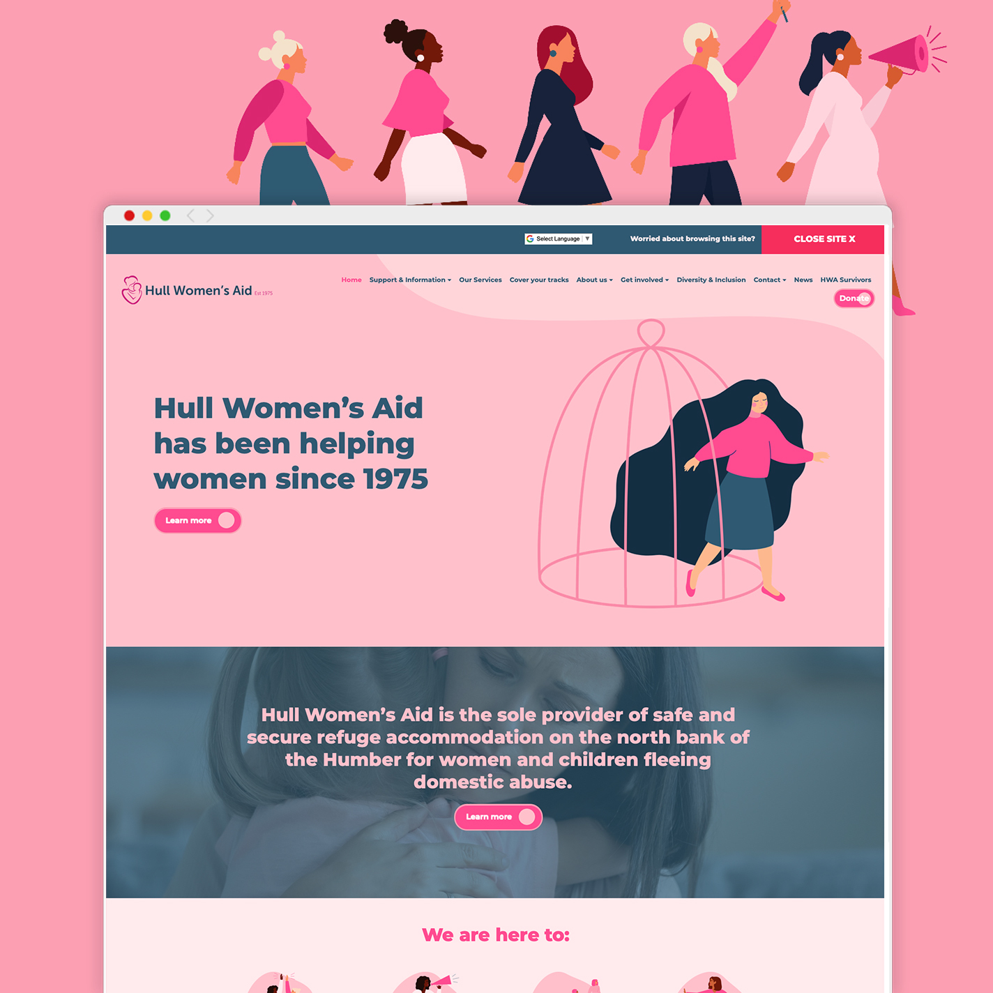 Hull Women's Aid bespoke web design