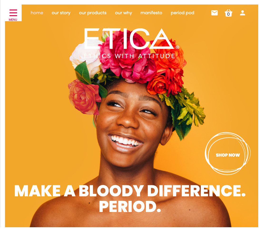 ETICA website homepage