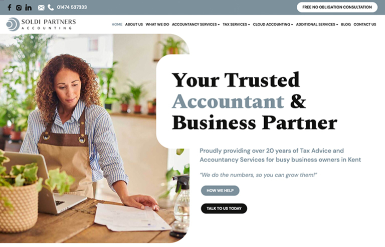Soldi Partners Accounting bespoke web design