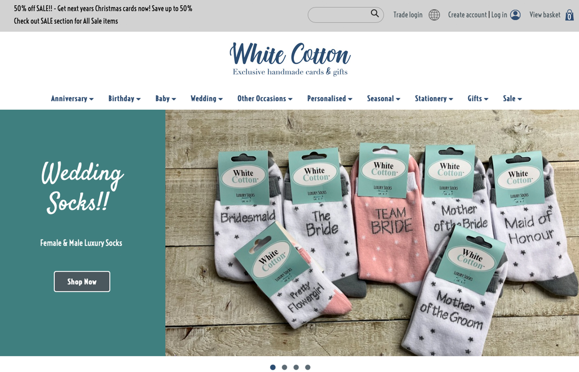White Cotton bespoke Shop website